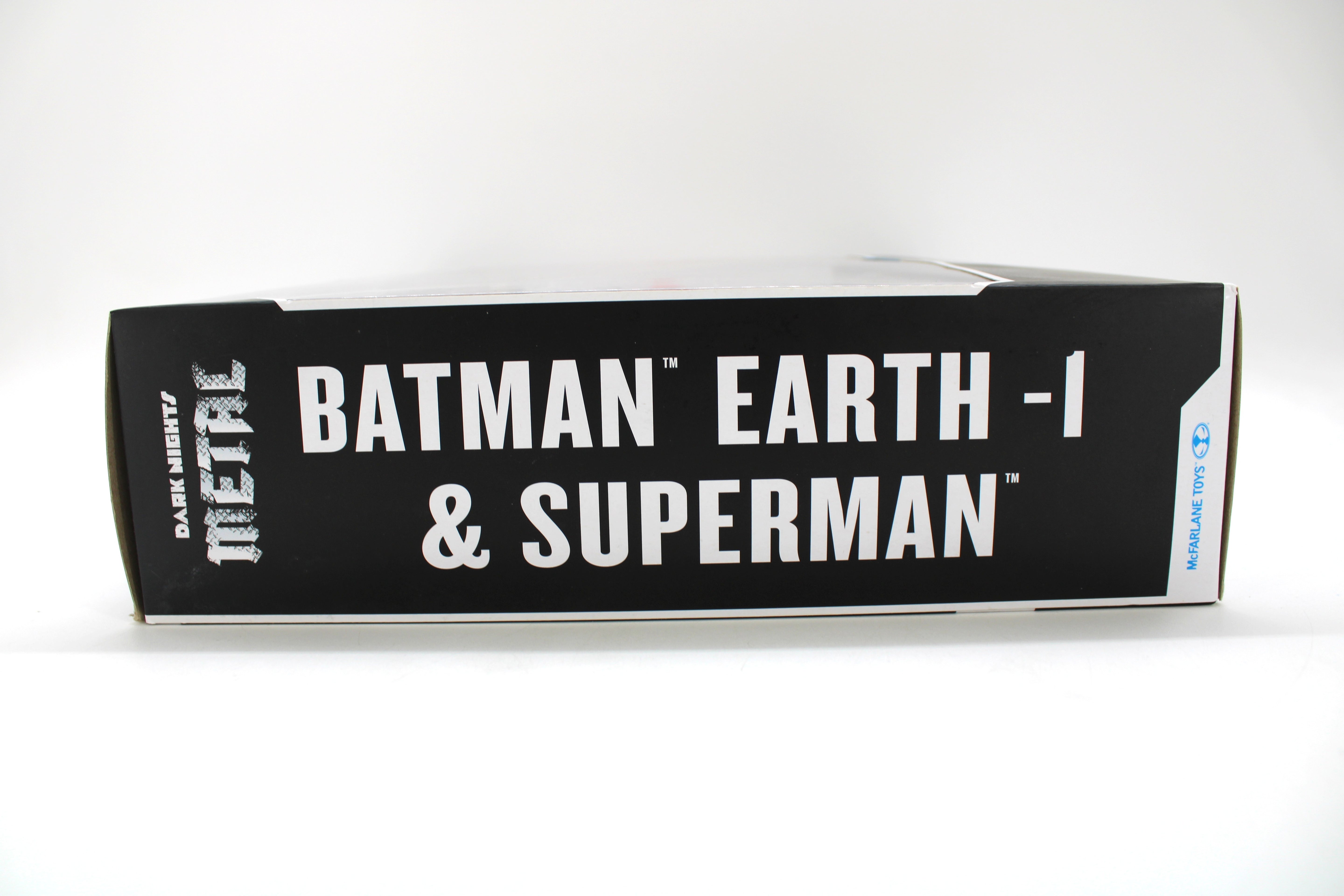 Batman Earth -1 & Superman DC Multiverse 2-Pack — Box Side with Title Lettering and McFarlane Toys Logo