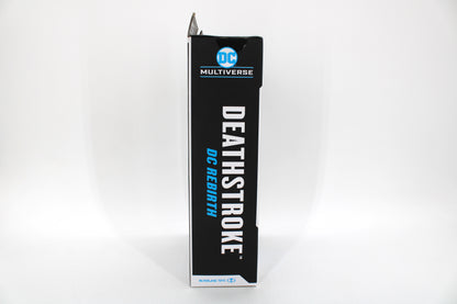 Deathstroke DC Multiverse DC Rebirth 7-Inch Figure — Box Side Spine with Deathstroke and DC Rebirth Lettering