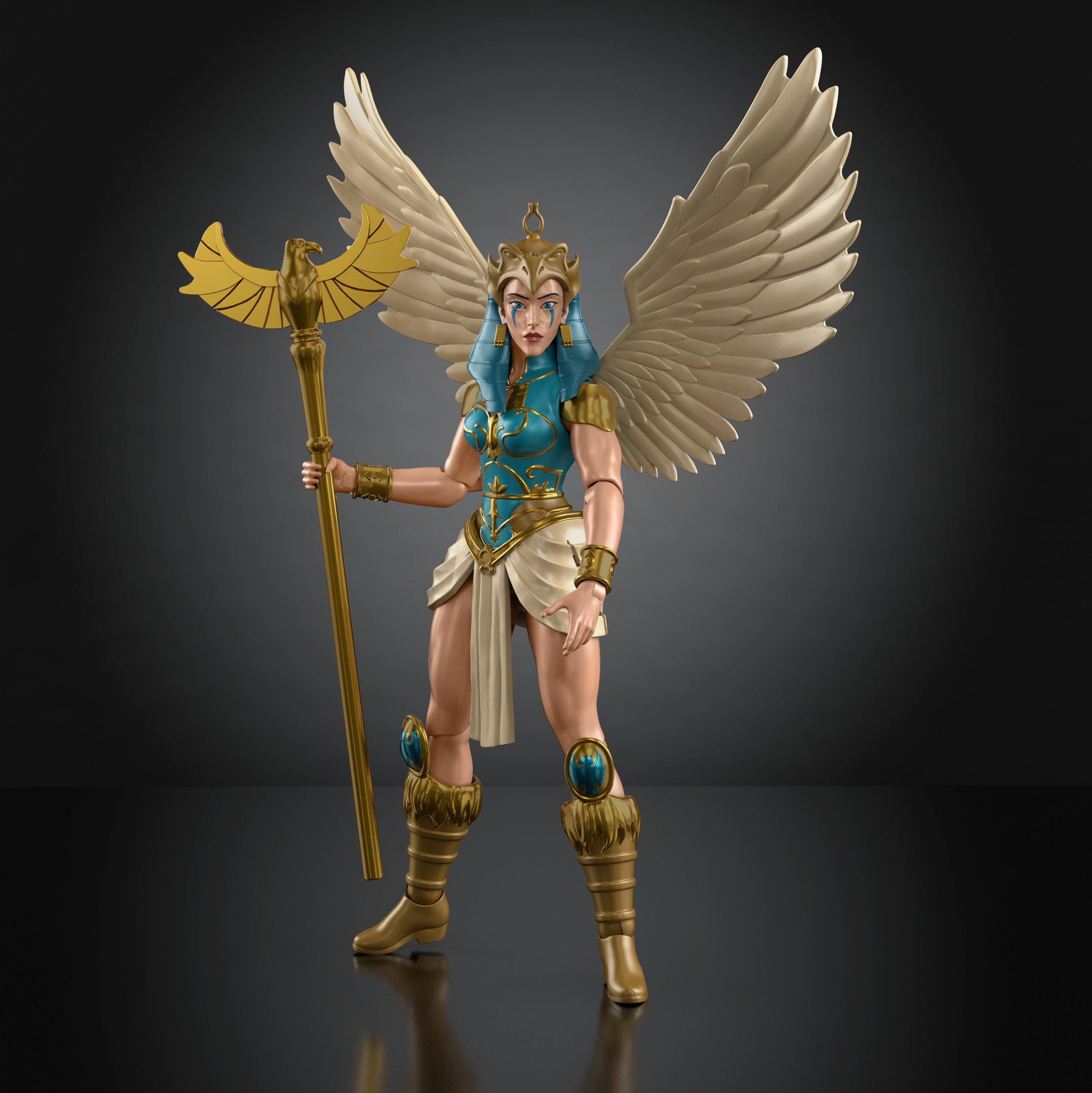 Sorceress MOTU Origins 200X 5.5-Inch Figure — Front View with Eagle Staff Upright
