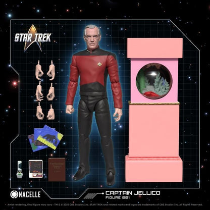 Captain Jellico TNG Fig.001 1/10 Scale Figure — Accessories Included with Fishbowl Display and Alternate Hands