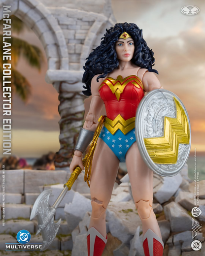 Wonder Woman DC Multiverse Collector Edition 7-Inch Figure — Front View Holding Axe and Shield