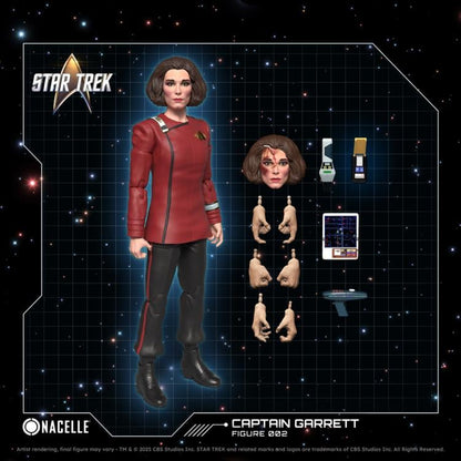 Captain Garrett Nacelle Star Trek TNG 1/10 Scale Figure — Accessories Included with Alternate Head, Hands, Phaser, Communicator and PADD