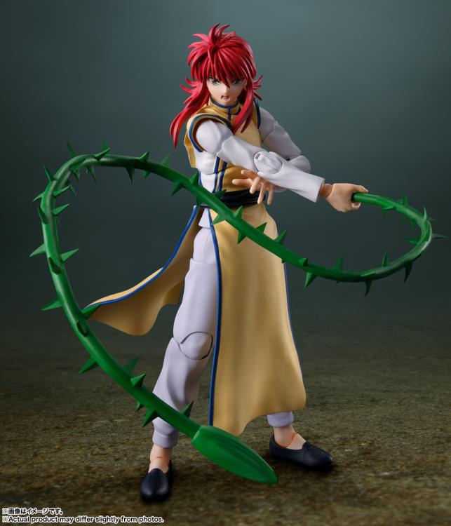 Kurama Yu Yu Hakusho S.H.Figuarts 6-Inch Figure — Full Body Front View with Rose Whip