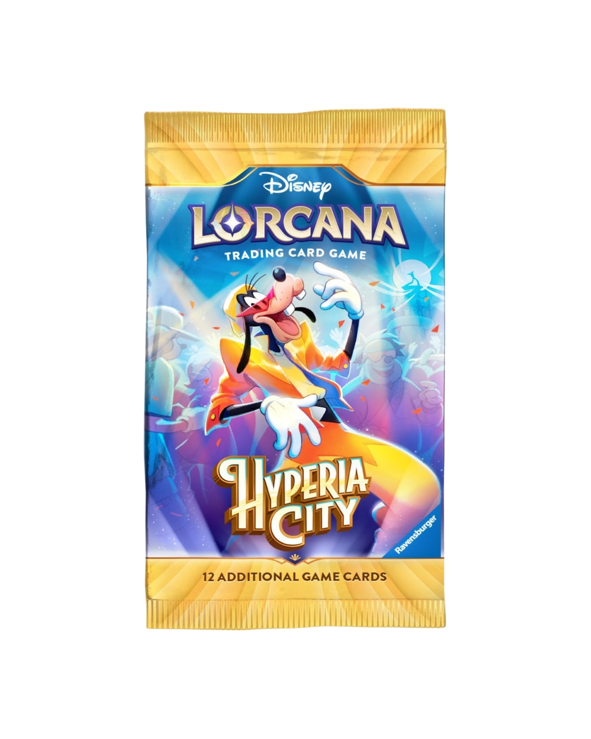 Hyperia City Booster Pack Disney Lorcana TCG — Goofy Booster Pack Front