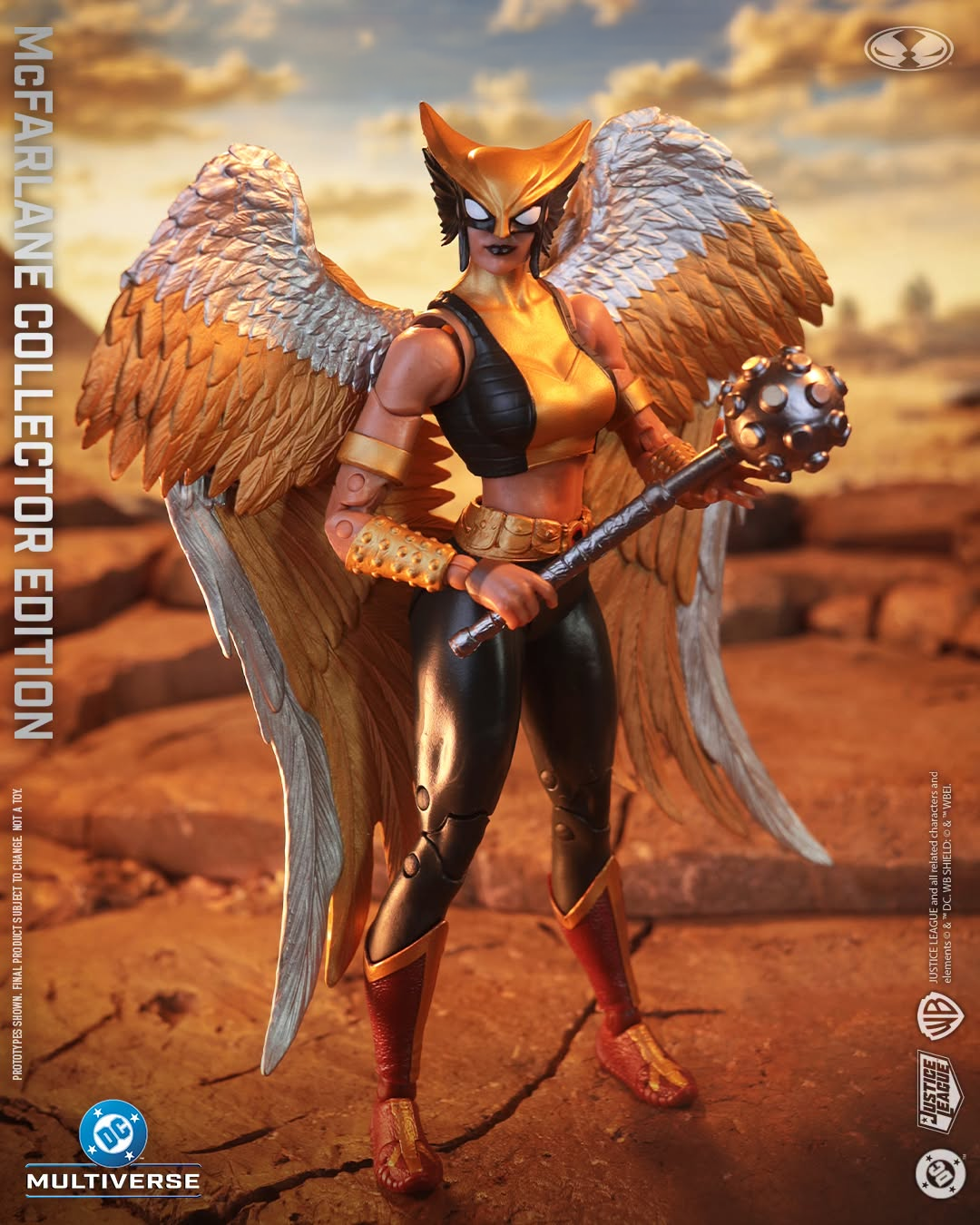 Hawkgirl DC Multiverse Collector Edition 7-Inch Figure — Three-Quarter View Mace at Side