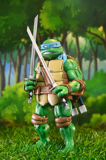 Leonardo TMNT x Usagi Yojimbo NECA 7-Inch Figure — Front View Holding Katanas