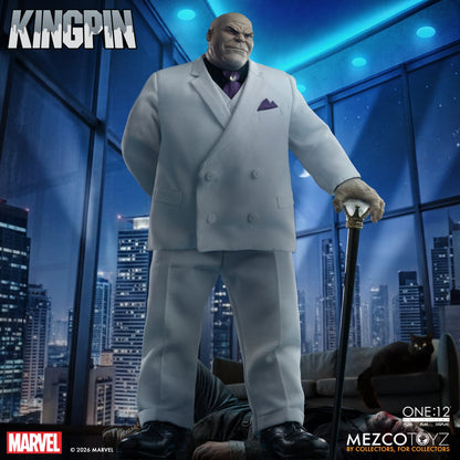 Kingpin Marvel One:12 Collective 6-Inch Figure — Low Angle Dominant Stance with Cane Night City