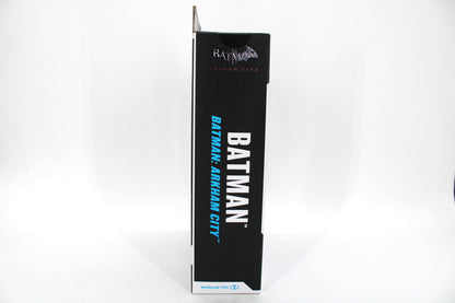 Batman Arkham City DC Multiverse Gold Label Black & White Figure — Box Side View Batman Arkham City Branding