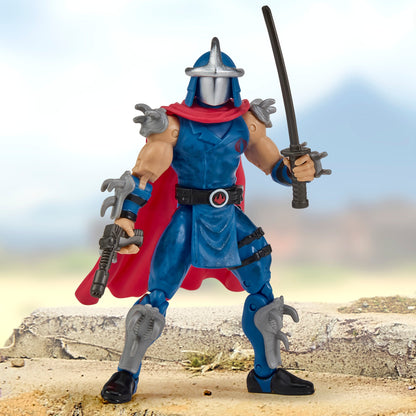 Shredder Cobra Commander TMNT x GI Joe 5-Inch Figure — Front View Holding Katana and Retro-Mutagen Ray