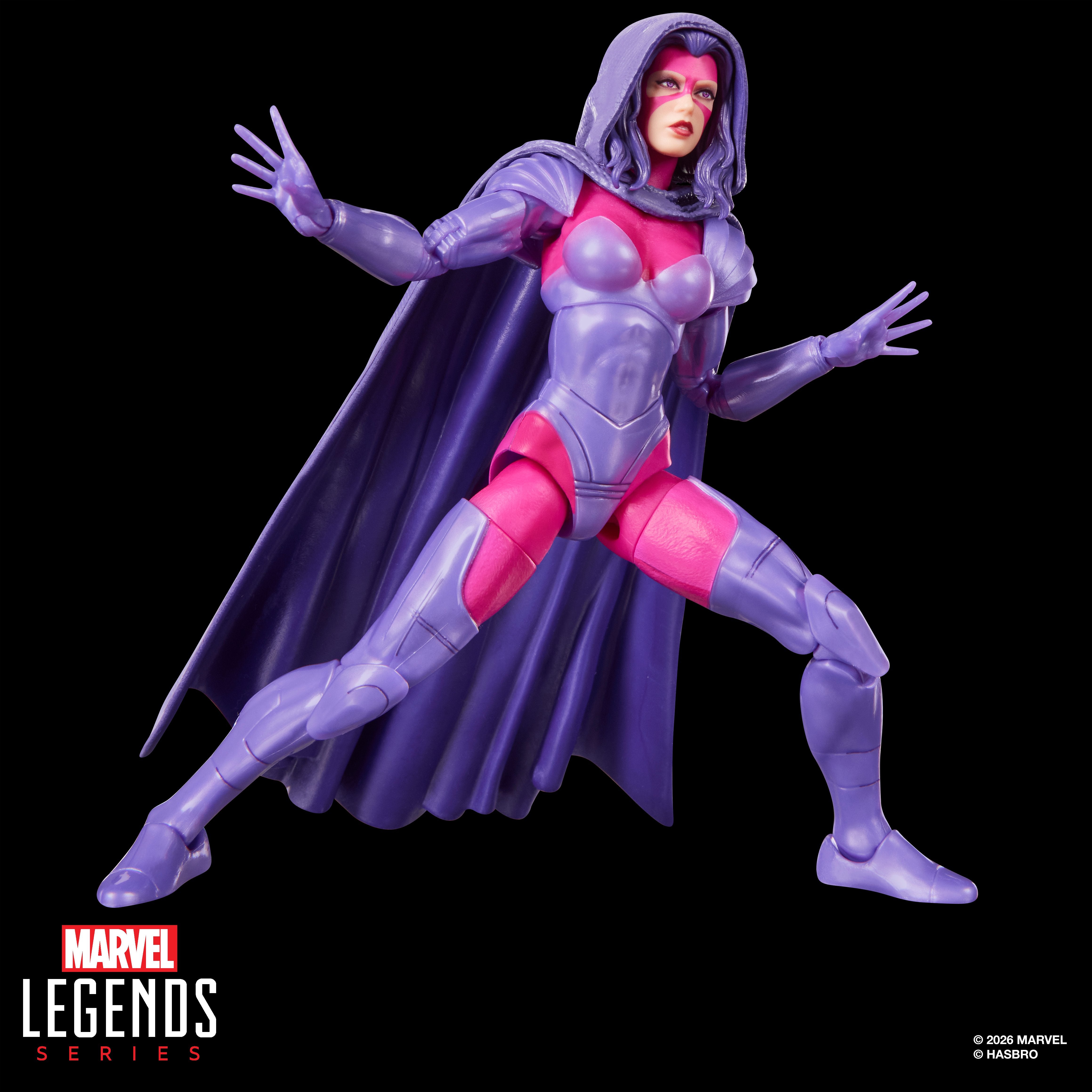 Psylocke Marvel Legends 6-Inch Figure — Articulation Pose with Splayed Hands and Wide Stance