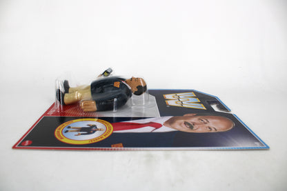 "Mean" Gene Okerlund WWE Official Retros Action Figure — Side View with Card Art Visible