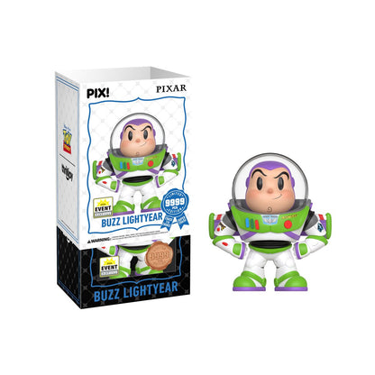 Buzz Lightyear Pix! Vinyl Figure 2026 Convention Exclusive — Package Detail Showing Limited Edition 9999 Pieces Stamp