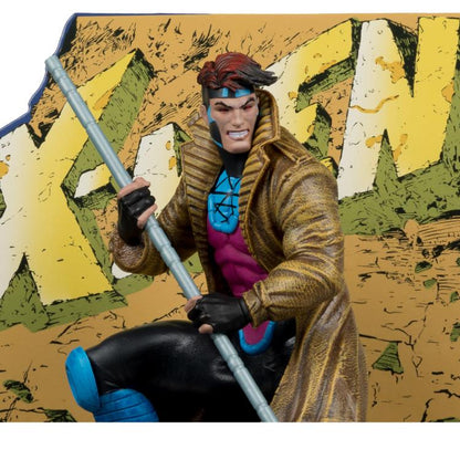 Gambit Marvel Comics 1/10 Scale Statue — Figure Detail Close-Up Face and Bo Staff