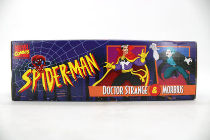 Doctor Strange & Morbius Marvel Legends Series Spider-Man TAS VHS 2-Pack — Box Art Close-Up with Animated Character Artwork on Front