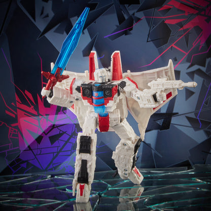Starscream Shattered Glass Voyager 7-Inch Figure — Action Pose with Energon Sword and Blaster