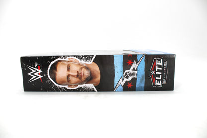 CM Punk WWE Elite Collection Mattel Creations Exclusive Figure — Side View with Portrait and Elite Collection Branding