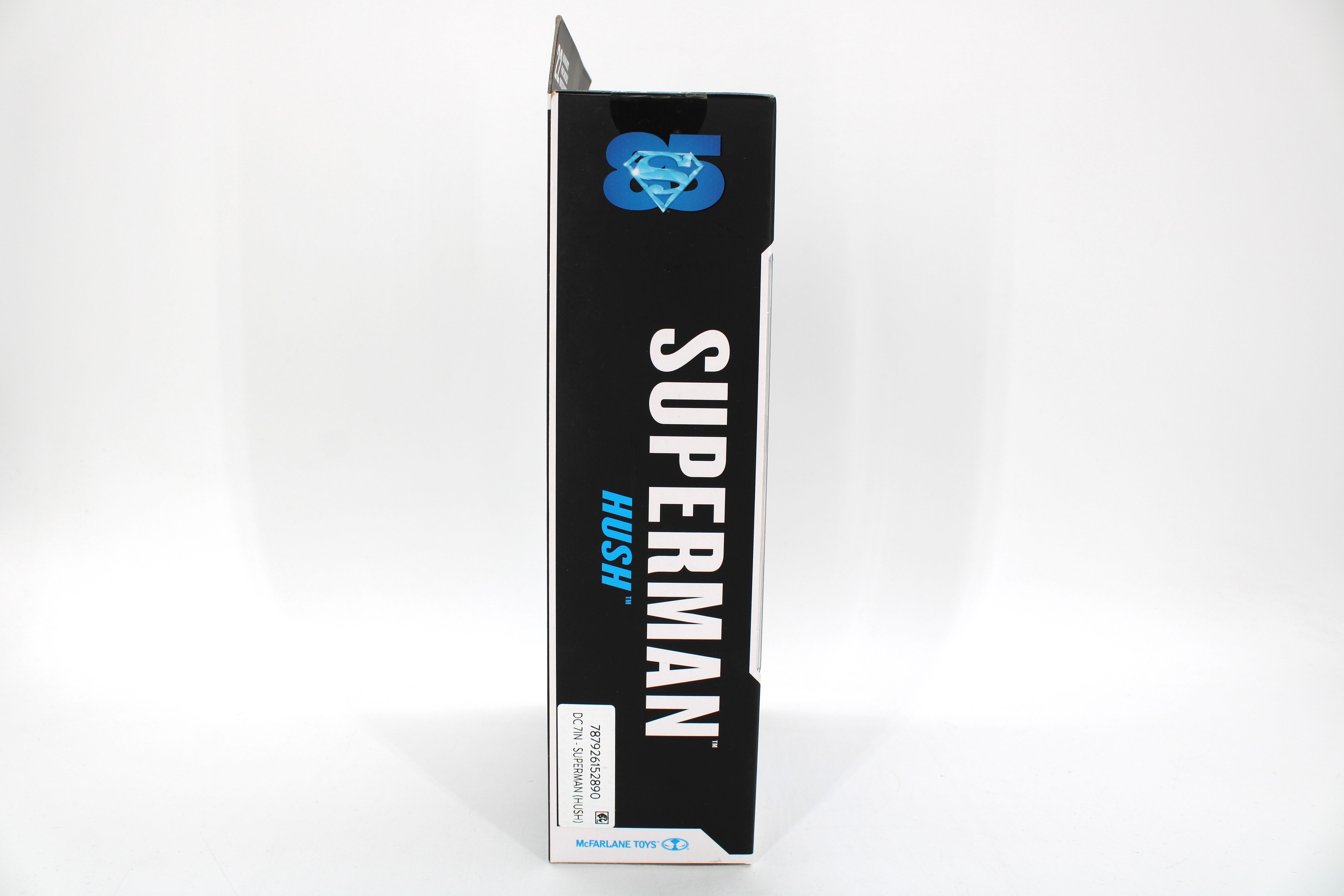 Superman Hush DC Multiverse 7-Inch Figure — Left Spine with Superman Hush Logo and UPC Detail