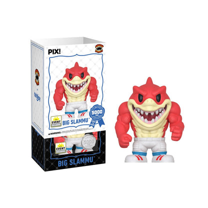 Big Slammu Street Sharks Pix! Vinyl Figure — White Window Box with Figure Out of Box Side by Side