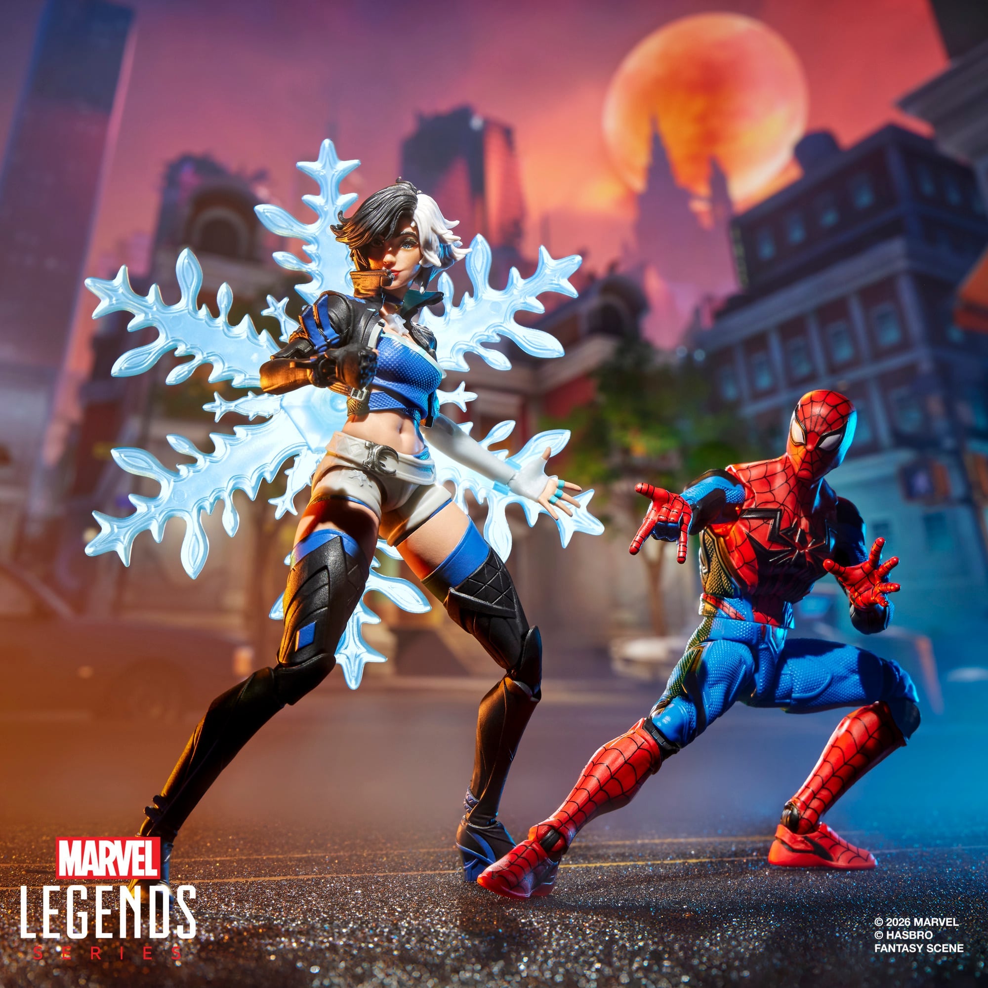 Spider-Man & Luna Snow Marvel Legends 6-Inch Two-Pack — Dynamic Action Pose with Snowflake Effect