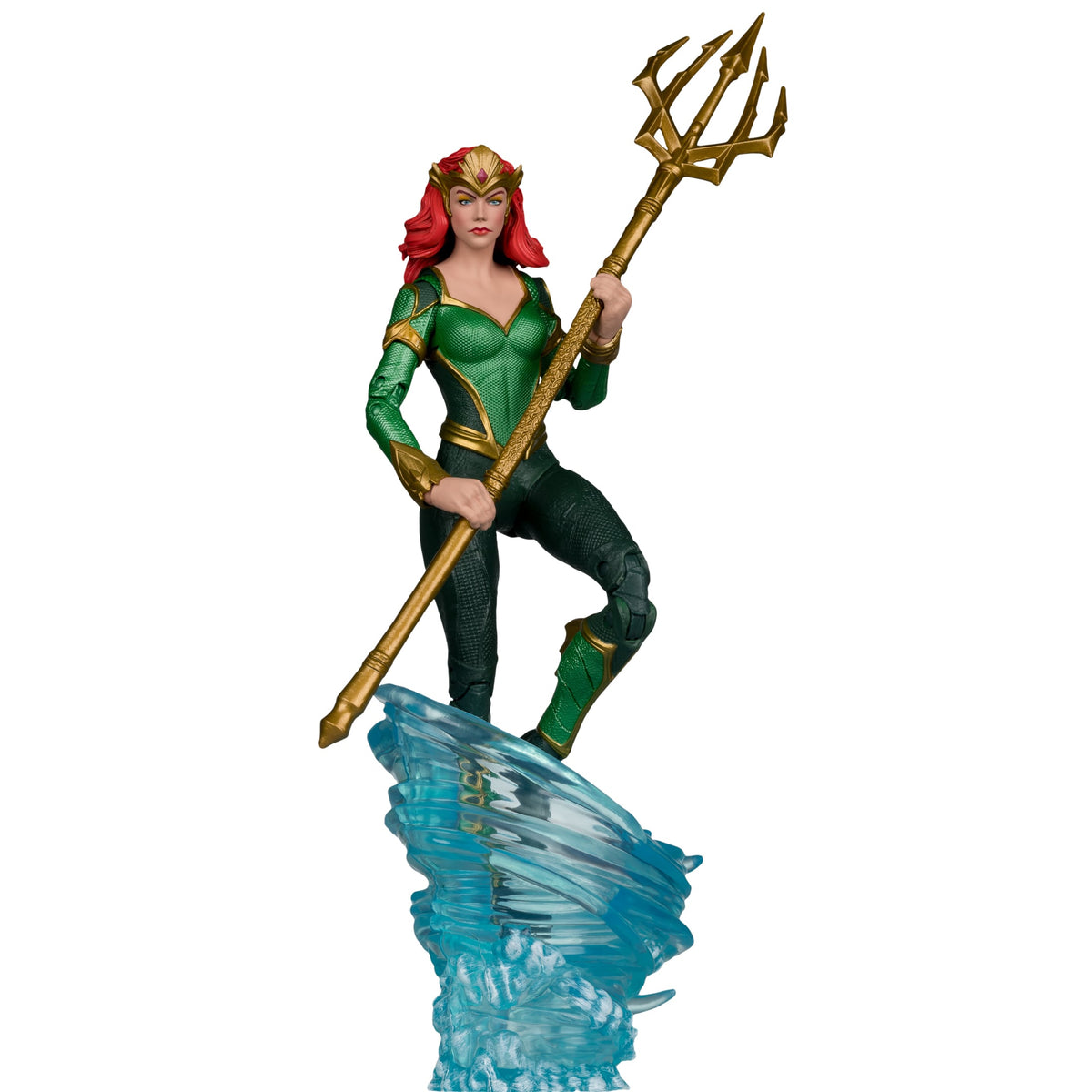 Mera DC Multiverse Collector Edition 7-Inch Figure — Front View on Wave Stand