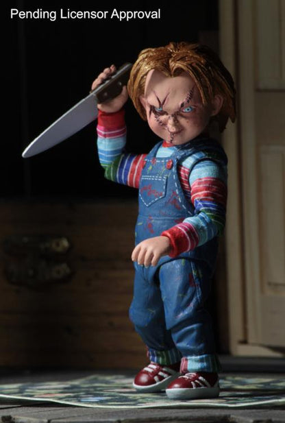 Chucky Child's Play Ultimate 4-Inch Figure — Scarred Head Sculpt Raising Butcher Knife Overhead