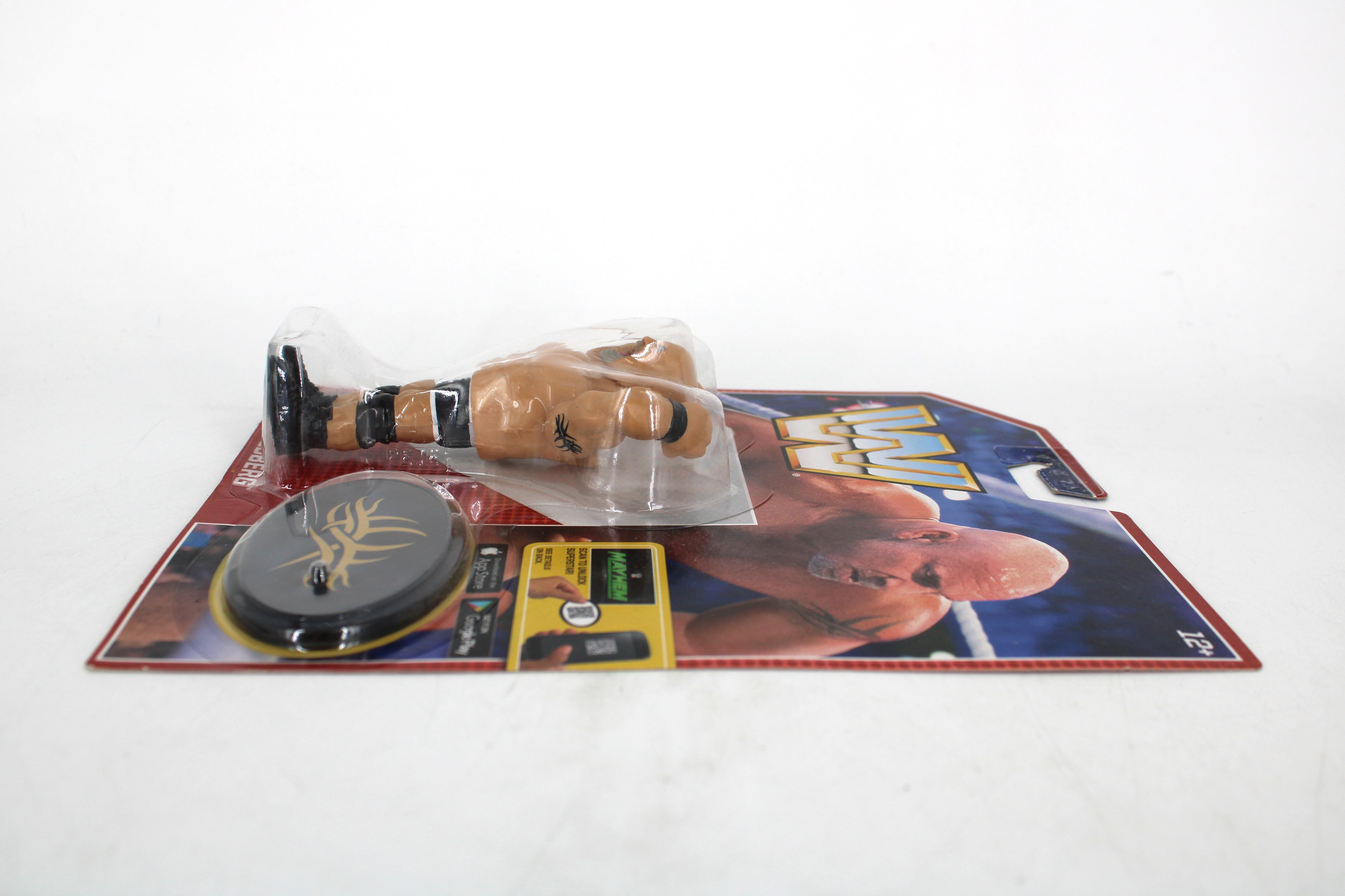 Goldberg WWE Retro Series Action Figure — Contents Display with Figure, Display Stand, and Card Laid Flat