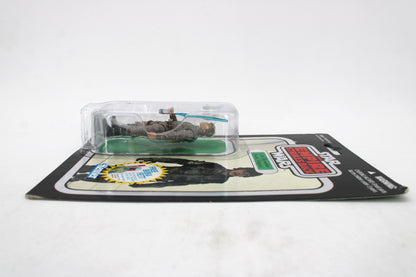 Luke Skywalker Bespin Fatigues Vintage Collection VC04 — Bubble Detail Angle with Free Boba Fett Sticker