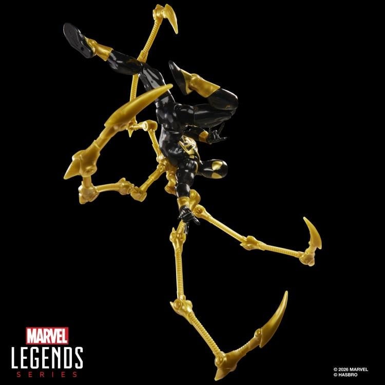 Iron Spider Aaron Davis Marvel Legends 6-Inch Figure — Side View Dynamic Leap Pose with Spider Arms