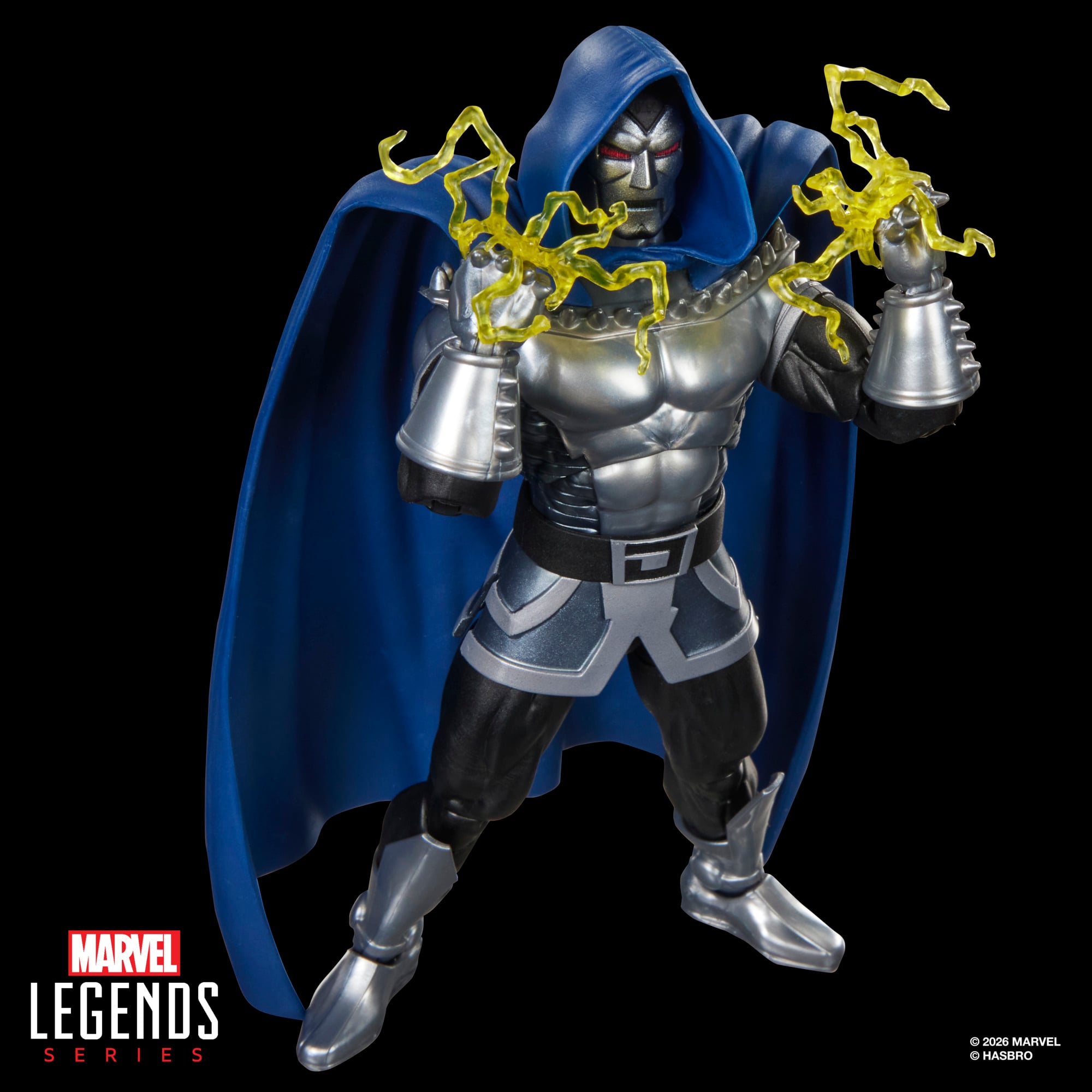 Doctor Doom 2099 Marvel Legends 6-Inch Figure — Power Stance Pose with Dual Lightning Gauntlets