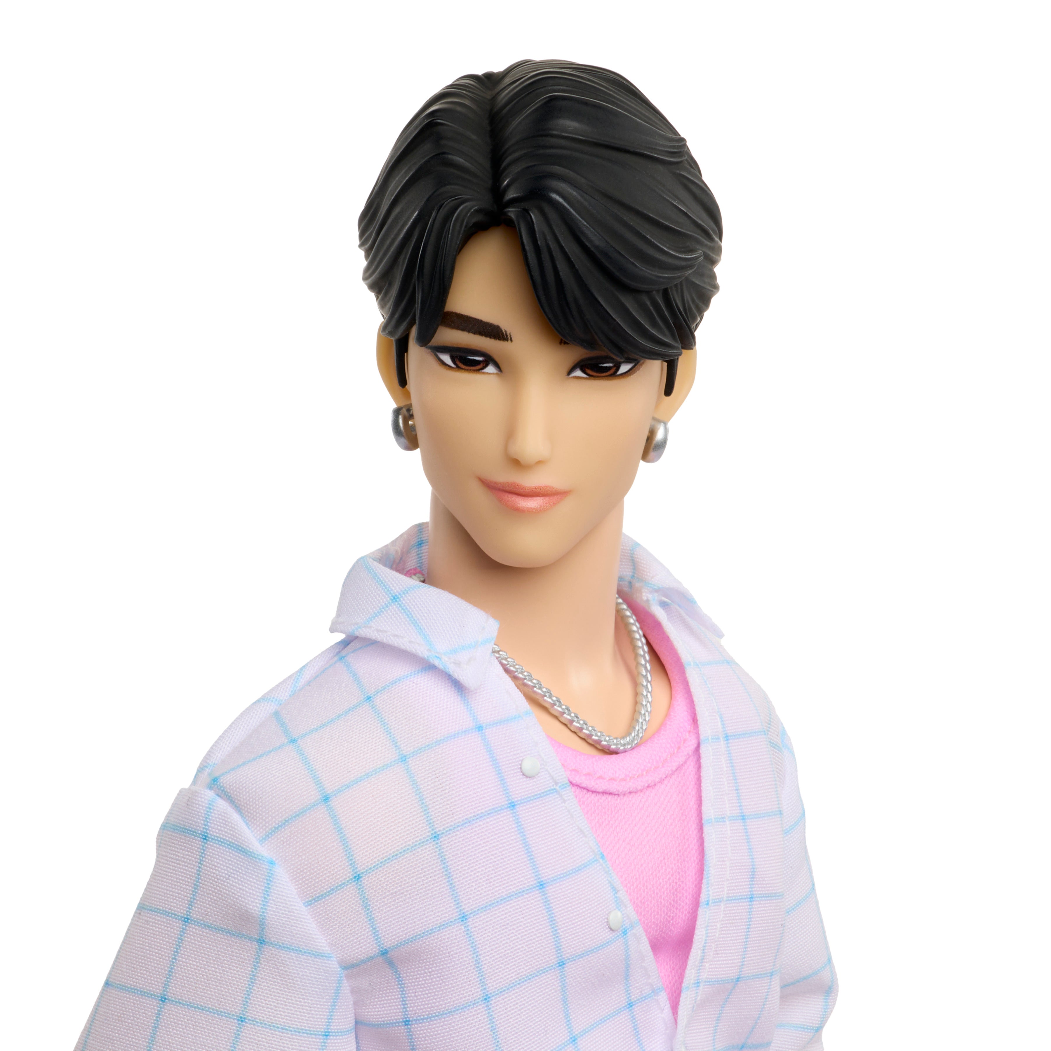 Jinu Soda Pop Saja Boys KPop Demon Hunters 12-Inch Doll — Face and Hair Detail Close-Up