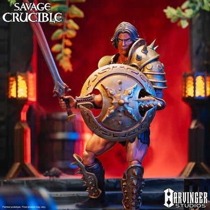 Who-Man Savage Crucible 6-Inch Figure — Armored Side View with Shield Detail