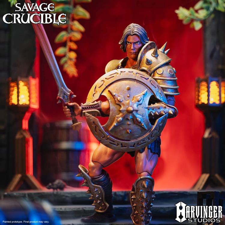Who-Man Savage Crucible 6-Inch Figure — Armored Side View with Shield Detail