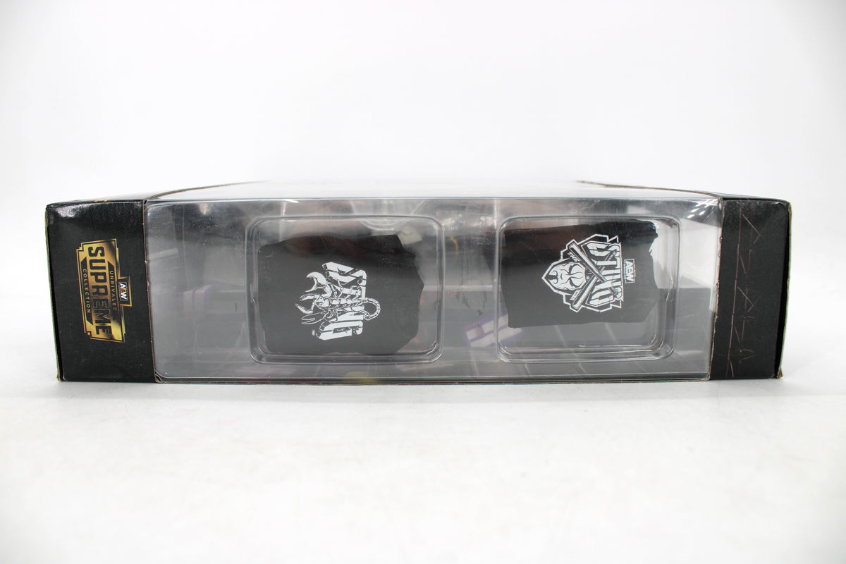 Sting AEW Unrivaled Supreme Collection Figure — Opposite Side Panel Showing Scorpion and AEW Sting Logo Fabric Accessories