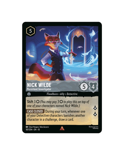 Nick Wilde Persistent Investigator Disney Lorcana Whispers in the Well — Card Detail Chapter 10