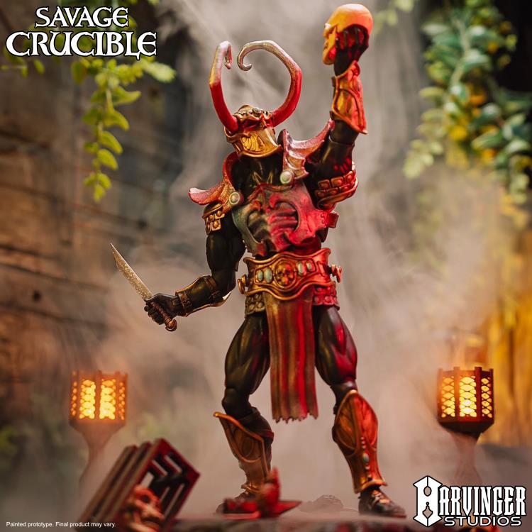 Nashorn The Disinherited Savage Crucible 6-Inch Figure — Triumphant Pose Holding Skull with Knife