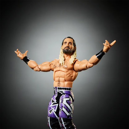 Seth Rollins WWE Elite Collection 6-Inch Figure — Articulation Pose Arms Wide on Gray Background
