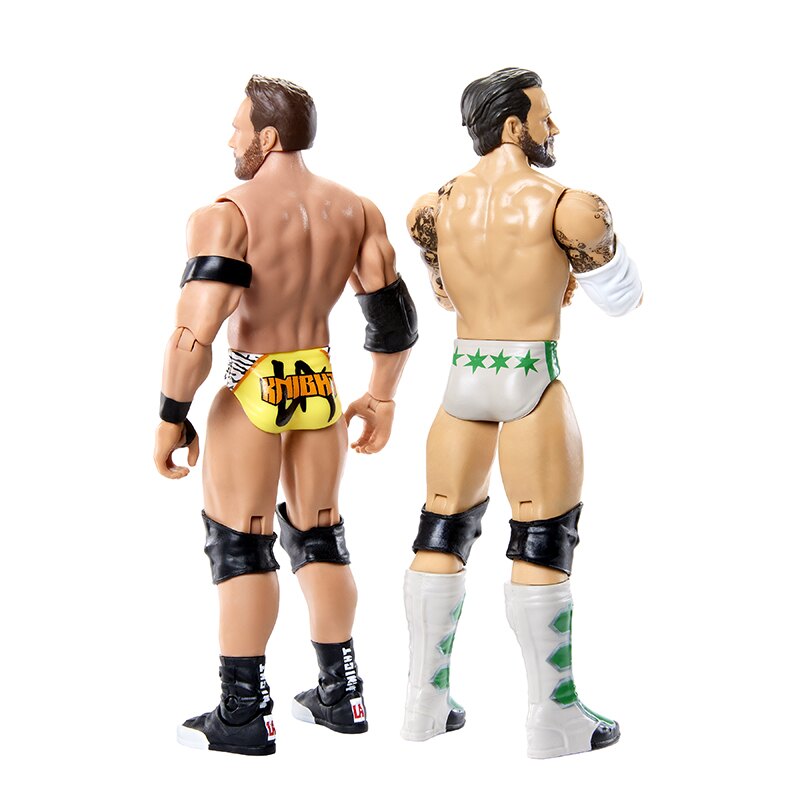 CM Punk vs LA Knight WWE Main Event Showdown 6-Inch 2-Pack — Back View Showing Ring Gear Detail