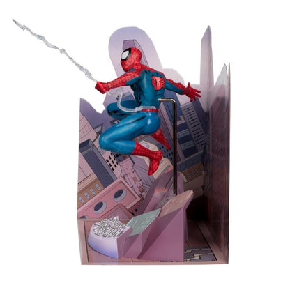 Spider-Man Amazing Spider-Man #1 McFarlane 1/10 Scale Figure — Side View with Backdrop Display