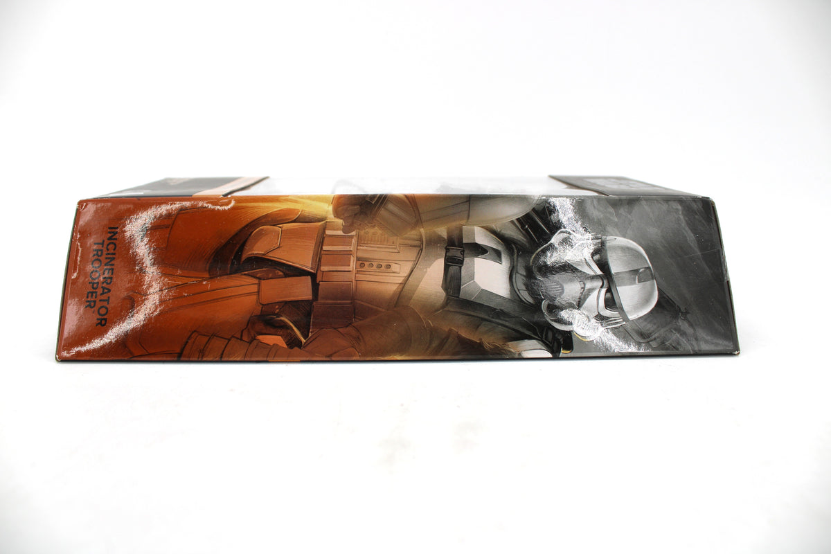 Incinerator Trooper Star Wars Black Series 6-Inch Figure — Box Art Close-Up with Character Illustration