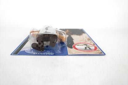 Mankind (Mick Foley) WWE Retro Action Figure — Side View with Mandible Claw Badge and Mankind Name Card Visible on Blister Pack