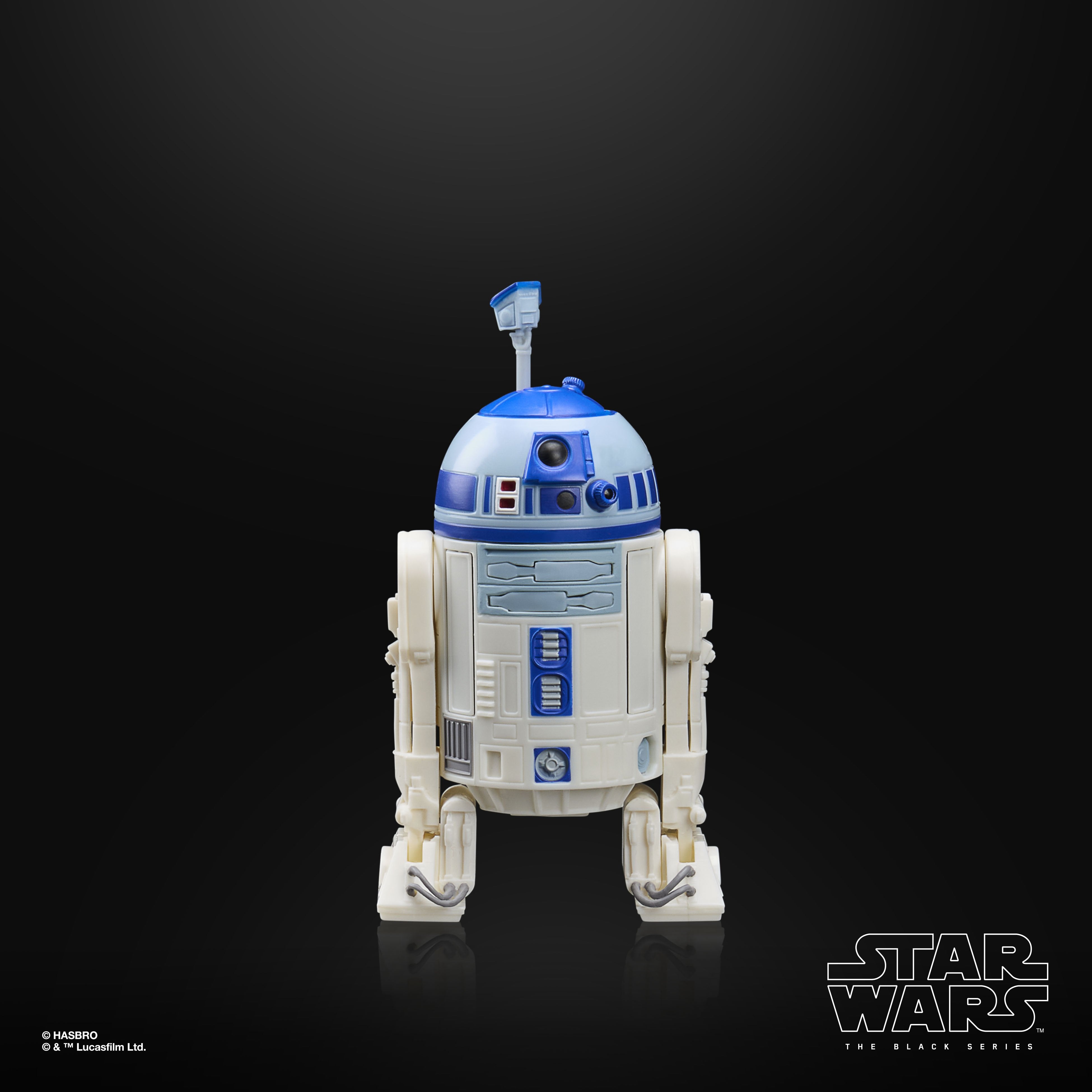 R2-D2 Droids Black Series 6-Inch Figure — Front View with Periscope Antenna Attached