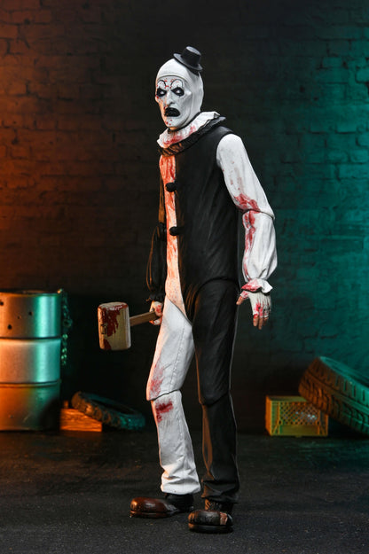 Art the Clown Terrifier 2 Ultimate 7-Inch Figure — Side View Holding Wooden Mallet