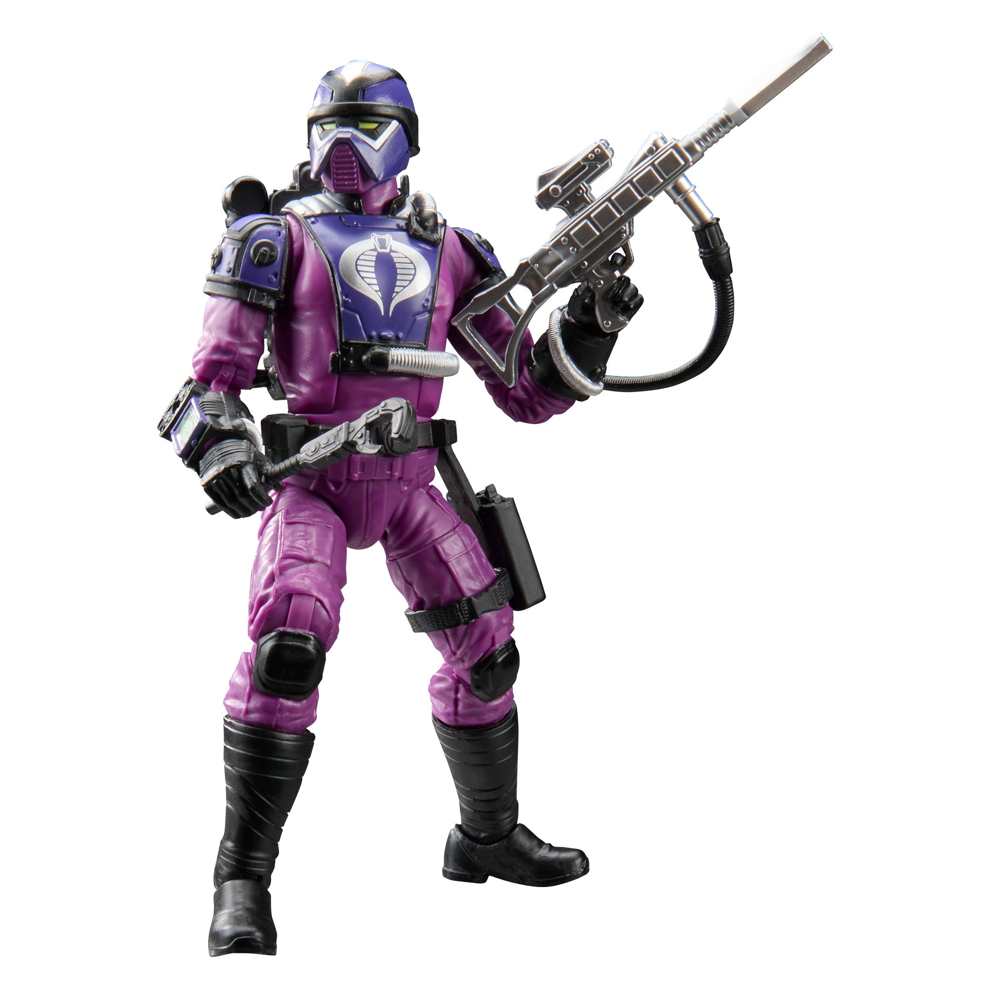 Techno-Viper G.I. Joe Classified Retro 6-Inch Figure — Front View Holding Phase-Pulse Rifle with Hose Attachment
