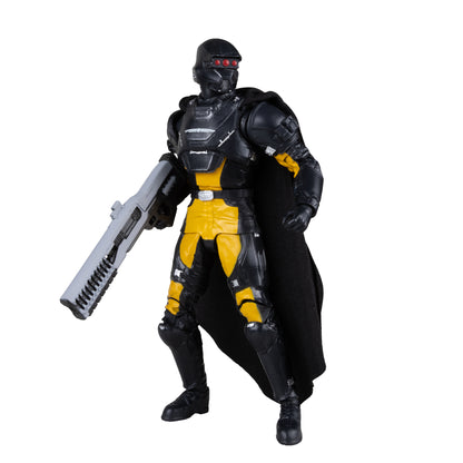 SA-04 Combat Technician Helldivers 2 Elite Edition 7-Inch Figure — Side View on White Background Holding Railgun