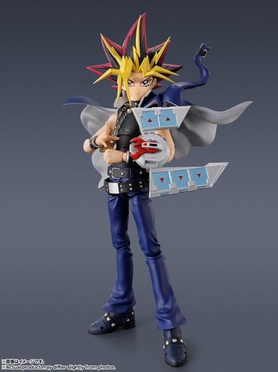 Yami Yugi S.H.Figuarts 6-Inch Figure — Front View with Duel Disk and Fluttering Cape