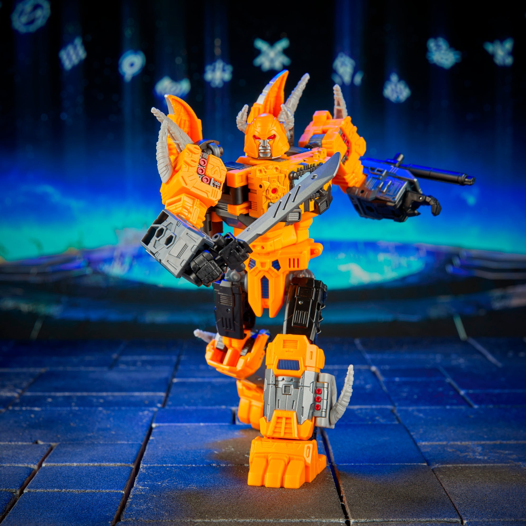 Herald of Unicron Age of the Primes Leader Class Figure — Angled Action Pose with Blaster Raised