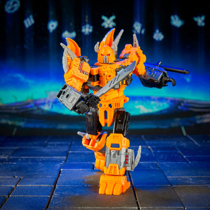 Herald of Unicron Age of the Primes Leader Class Figure — Angled Action Pose with Blaster Raised