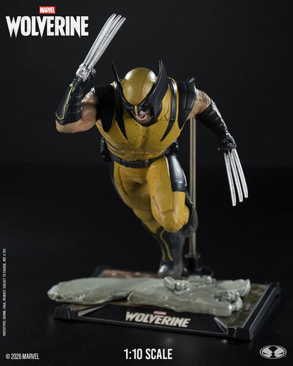 Wolverine McFarlane Gold Label 1/10 Scale Figure — Three-Quarter View with Base Detail
