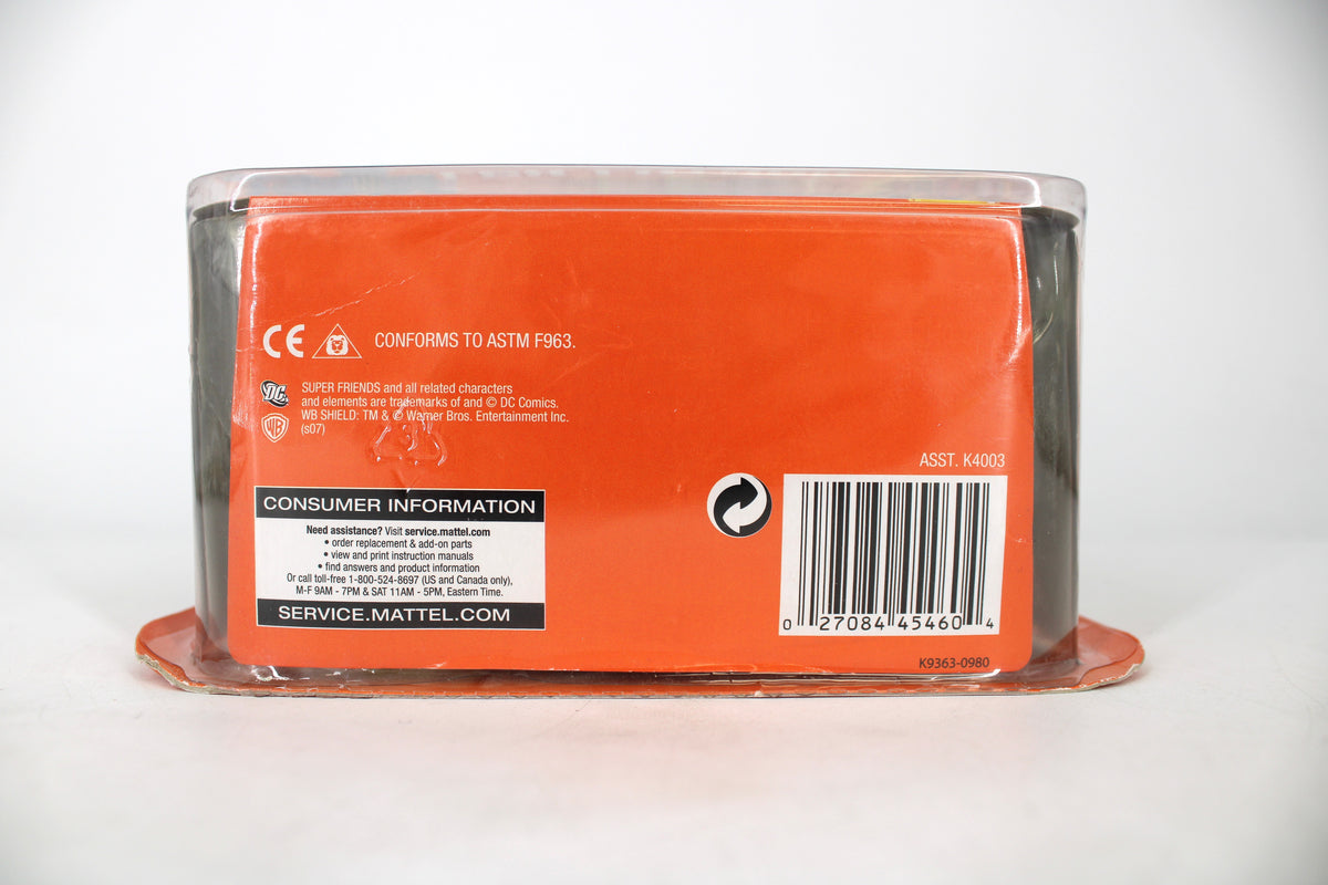 Lex Luthor with Kryptonite Blaster DC Super Friends Action Figure (2007 Mattel) — Package Detail with Barcode and Consumer Information