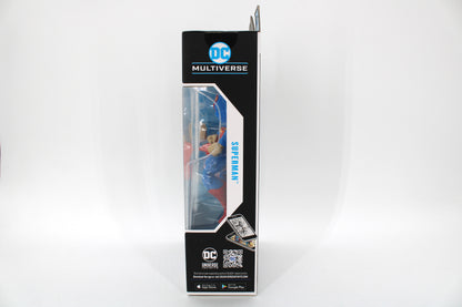 Superman Hush DC Multiverse 7-Inch Figure — Right Side View with DC Multiverse Branding and QR Code